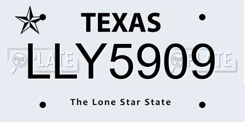 LLY5909 Texas License Plate