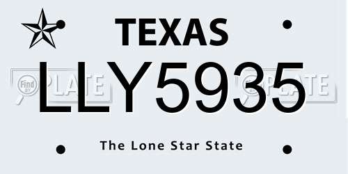 LLY5935 Texas License Plate