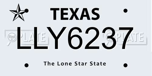 LLY6237 Texas License Plate