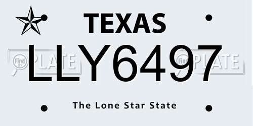 LLY6497 Texas License Plate