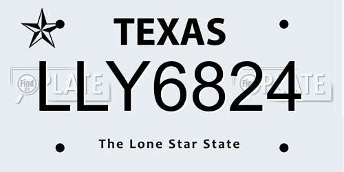 LLY6824 Texas License Plate