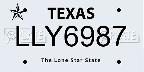 LLY6987 Texas License Plate