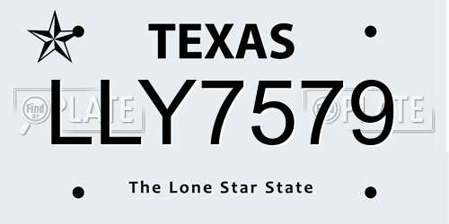 LLY7579 Texas License Plate