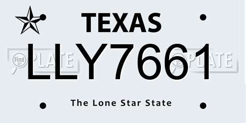 LLY7661 Texas License Plate