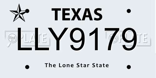 LLY9179 Texas License Plate