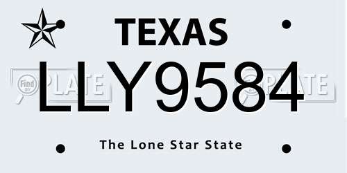 LLY9584 Texas License Plate