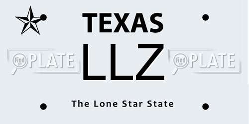 LLZ Texas License Plate
