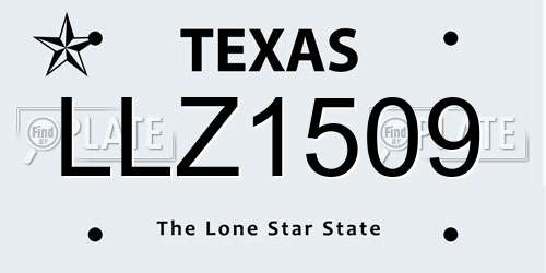 LLZ1509 Texas License Plate