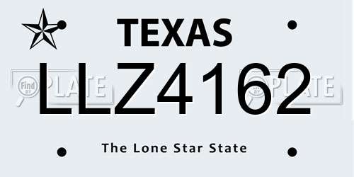 LLZ4162 Texas License Plate