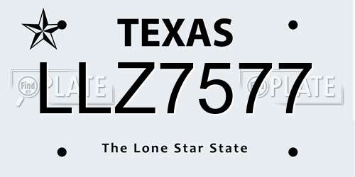 LLZ7577 Texas License Plate
