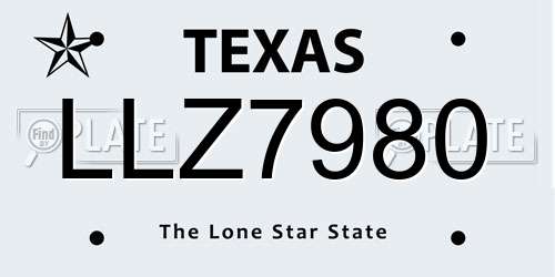 LLZ7980 Texas License Plate