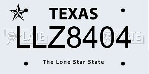 LLZ8404 Texas License Plate