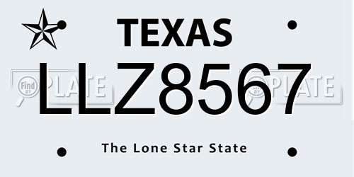LLZ8567 Texas License Plate