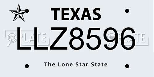 LLZ8596 Texas License Plate
