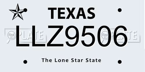 LLZ9506 Texas License Plate