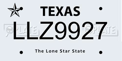 LLZ9927 Texas License Plate