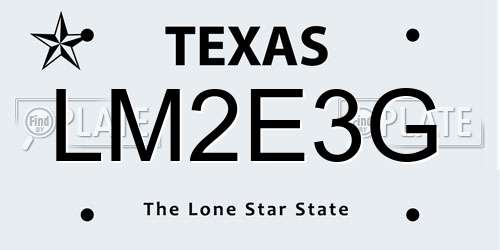 LM2E3G Texas License Plate