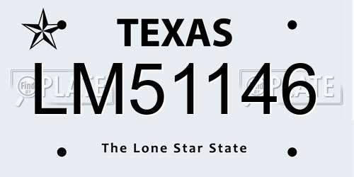LM51146 Texas License Plate