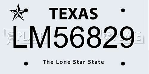 LM56829 Texas License Plate