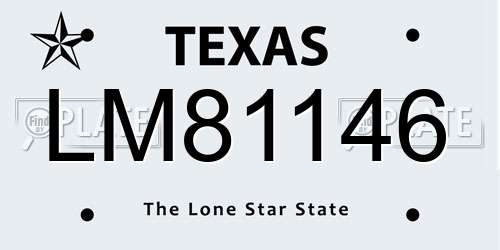 LM81146 Texas License Plate