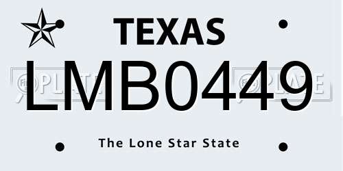 LMB0449 Texas License Plate