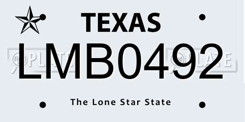LMB0492 Texas License Plate