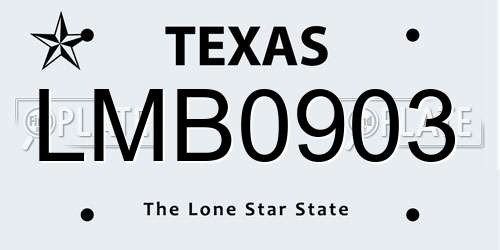 LMB0903 Texas License Plate