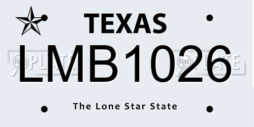 LMB1026 Texas License Plate