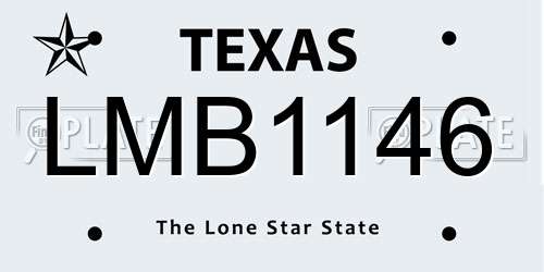 LMB1146 Texas License Plate