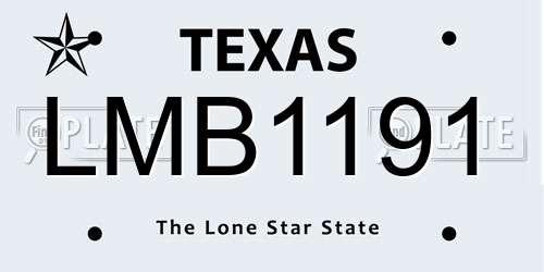 LMB1191 Texas License Plate