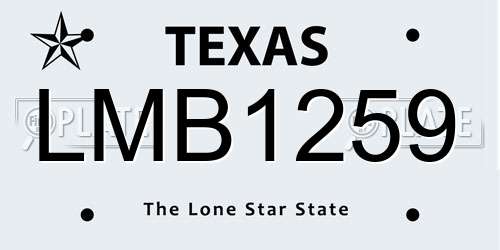 LMB1259 Texas License Plate