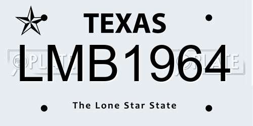 LMB1964 Texas License Plate