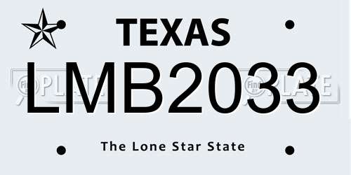 LMB2033 Texas License Plate