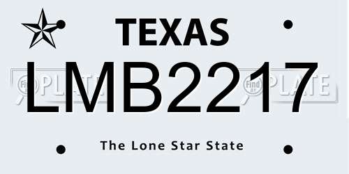 LMB2217 Texas License Plate