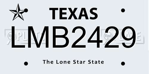 LMB2429 Texas License Plate
