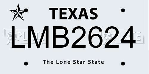 LMB2624 Texas License Plate