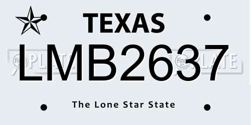 LMB2637 Texas License Plate