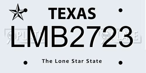 LMB2723 Texas License Plate