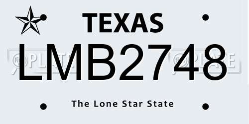 LMB2748 Texas License Plate