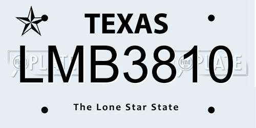 LMB3810 Texas License Plate