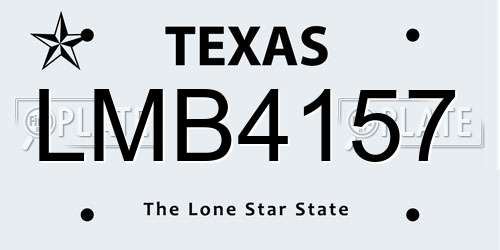 LMB4157 Texas License Plate