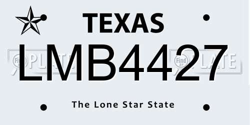 LMB4427 Texas License Plate