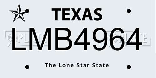 LMB4964 Texas License Plate
