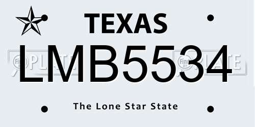 LMB5534 Texas License Plate