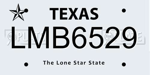 LMB6529 Texas License Plate