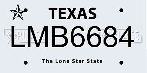 LMB6684 Texas License Plate