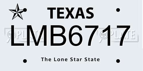 LMB6717 Texas License Plate