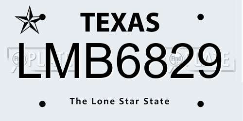 LMB6829 Texas License Plate
