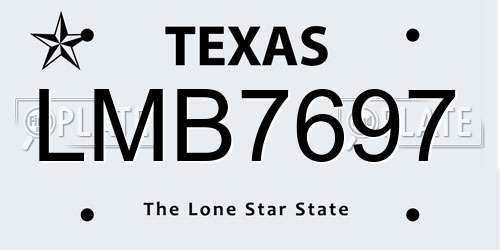 LMB7697 Texas License Plate