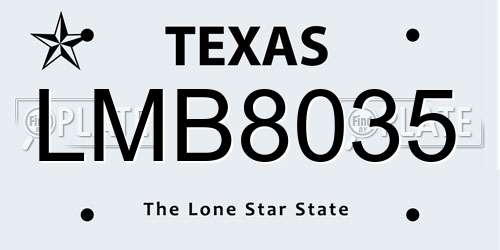 LMB8035 Texas License Plate